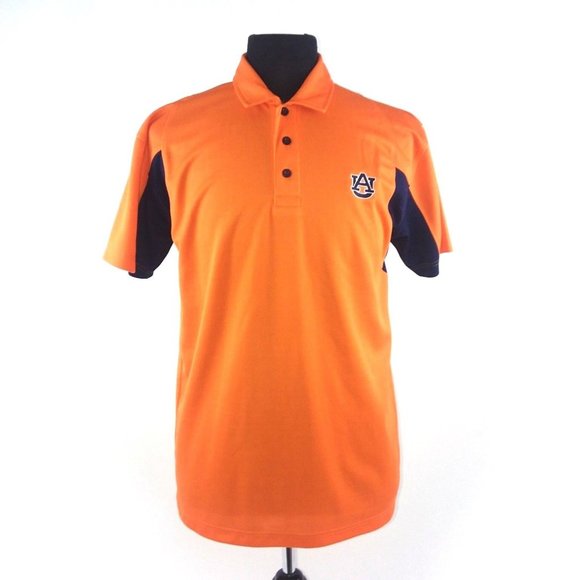 AUBURN Tigers Mesh Polo Shirt SM MED Orange Blue Logo - Picture 5 of 12